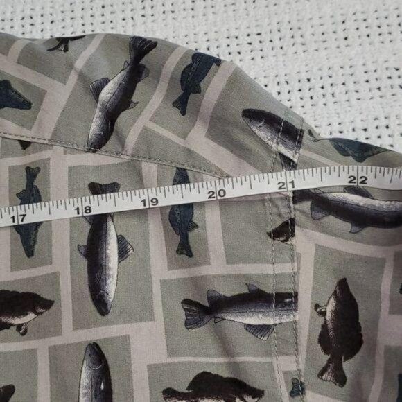 Columbia Graphic Fish Throughout Casual Button Down LS Sz. XL Shirt w Pockets - Picture 11 of 11